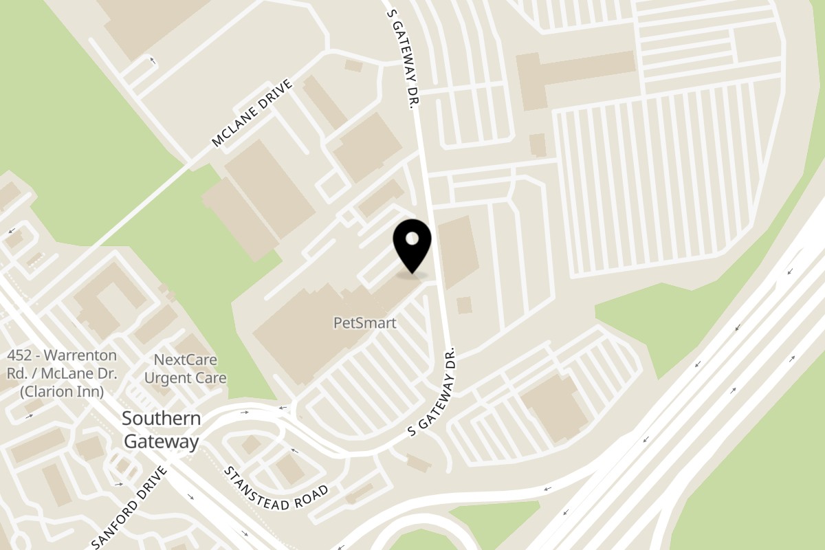 Map showing the location of Marib Restaurant Fredericksburg on 27 S Gateway Dr #125 in Fredericksburg