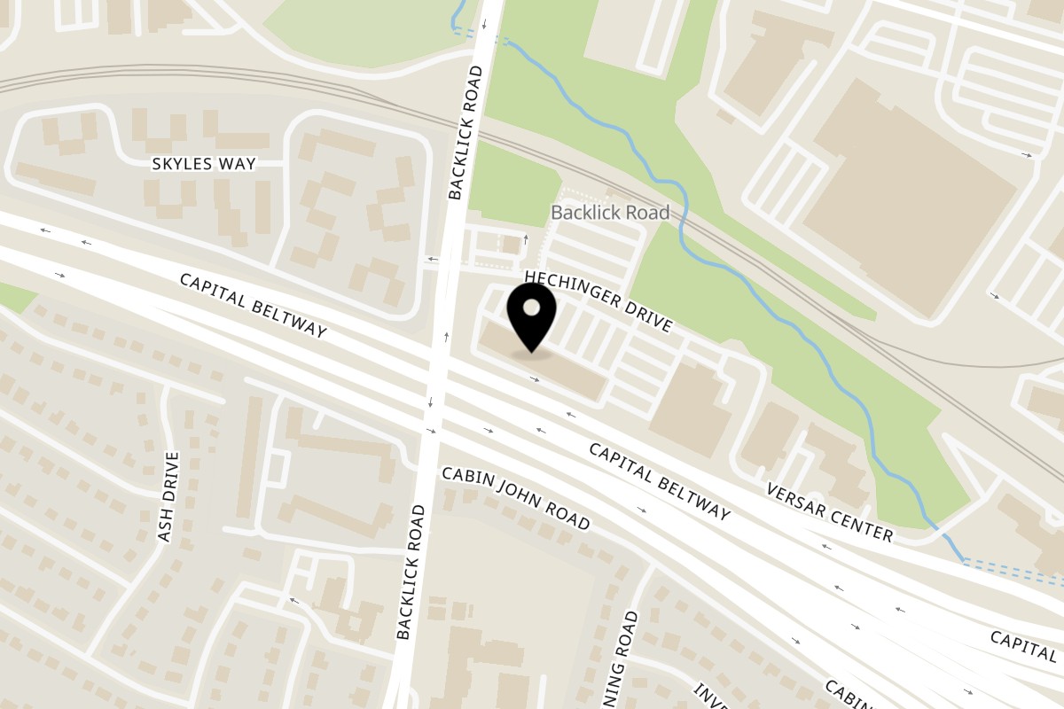 Map showing the location of Marib Restaurant Springfield on 6981 Hechinger Dr in Springfield